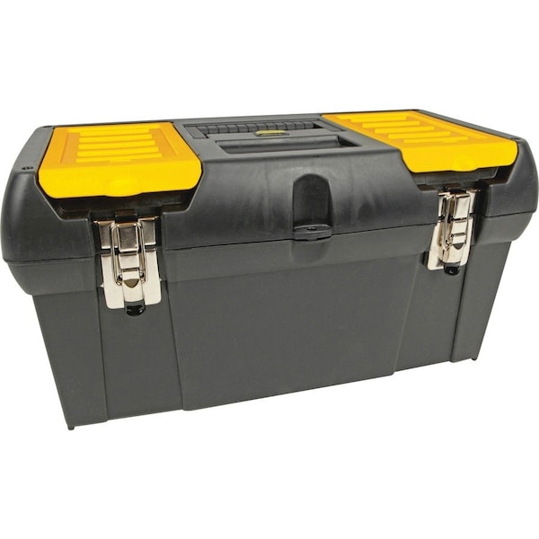 Tool Box, Black/Yellow, 19-1/4 in W x 10-1/4 in D x 9-3/4 in H